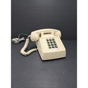 Northern Telecom Pushbutton Phone Beige with Cord Vintage